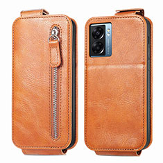 Custodia In Pelle Flip per Oppo K10 5G India Marrone