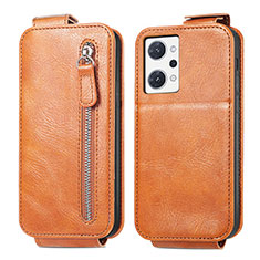 Custodia In Pelle Flip per Oppo Reno7 A Marrone