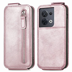 Custodia In Pelle Flip per Oppo Reno9 Pro 5G Oro Rosa