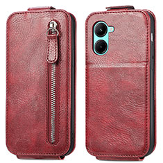 Custodia In Pelle Flip per Realme C33 Rosso