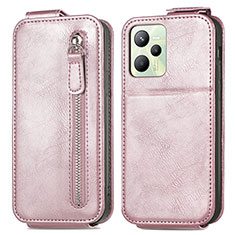 Custodia In Pelle Flip per Realme C35 Oro Rosa