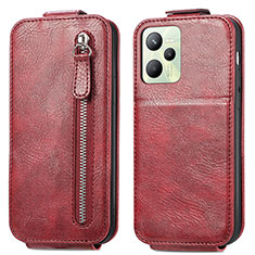 Custodia In Pelle Flip per Realme C35 Rosso