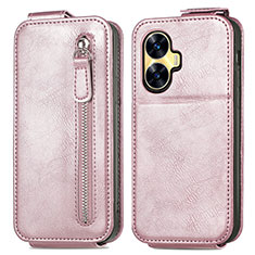 Custodia In Pelle Flip per Realme C55 Oro Rosa