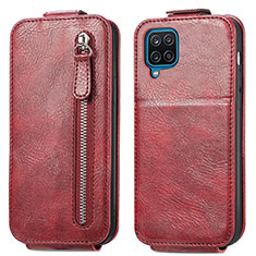 Custodia In Pelle Flip per Samsung Galaxy A12 Nacho Rosso