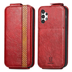 Custodia In Pelle Flip per Samsung Galaxy A13 4G Rosso