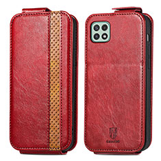 Custodia In Pelle Flip per Samsung Galaxy A22s 5G Rosso