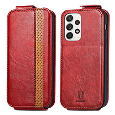 Custodia In Pelle Flip per Samsung Galaxy A33 5G Rosso