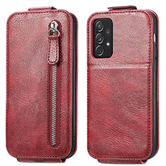 Custodia In Pelle Flip per Samsung Galaxy A72 4G Rosso