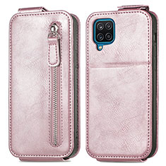 Custodia In Pelle Flip per Samsung Galaxy F12 Oro Rosa