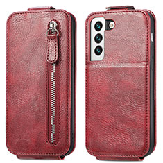 Custodia In Pelle Flip per Samsung Galaxy S21 5G Rosso