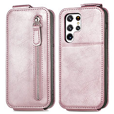 Custodia In Pelle Flip per Samsung Galaxy S23 Ultra 5G Oro Rosa