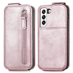 Custodia In Pelle Flip per Samsung Galaxy S25 5G Oro Rosa