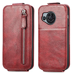 Custodia In Pelle Flip per Sharp Aquos R8 Rosso