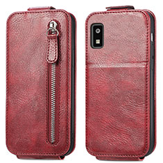 Custodia In Pelle Flip per Sharp Aquos wish3 Rosso