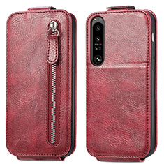 Custodia In Pelle Flip per Sony Xperia 1 IV Rosso