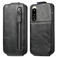 Custodia In Pelle Flip per Sony Xperia 5 IV Nero