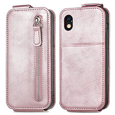 Custodia In Pelle Flip per Sony Xperia Ace III SOG08 Oro Rosa