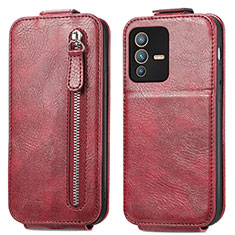 Custodia In Pelle Flip per Vivo V23 5G Rosso