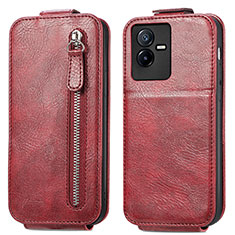 Custodia In Pelle Flip per Vivo Y73t Rosso