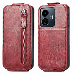 Custodia In Pelle Flip per Vivo Y77 5G Rosso