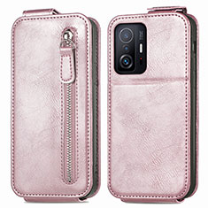 Custodia In Pelle Flip per Xiaomi Mi 11T 5G Oro Rosa