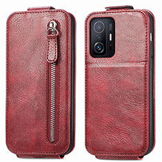 Custodia In Pelle Flip per Xiaomi Mi 11T 5G Rosso