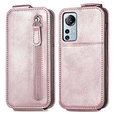 Custodia In Pelle Flip per Xiaomi Mi 12 5G Oro Rosa