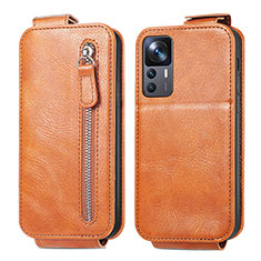 Custodia In Pelle Flip per Xiaomi Mi 12T 5G Marrone