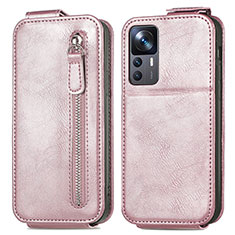 Custodia In Pelle Flip per Xiaomi Mi 12T 5G Oro Rosa