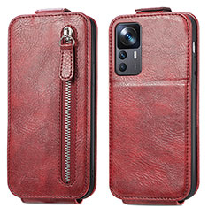 Custodia In Pelle Flip per Xiaomi Mi 12T 5G Rosso