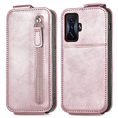 Custodia In Pelle Flip per Xiaomi Poco F4 GT 5G Oro Rosa