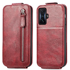 Custodia In Pelle Flip per Xiaomi Redmi K50 Gaming 5G Rosso