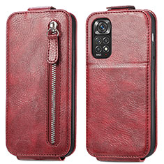 Custodia In Pelle Flip per Xiaomi Redmi Note 11 4G (2022) Rosso