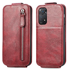 Custodia In Pelle Flip per Xiaomi Redmi Note 11 Pro 5G Rosso