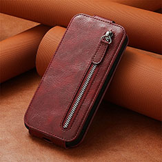 Custodia In Pelle Flip S01D per Asus ROG Phone 7 Ultimate Rosso