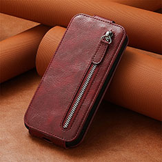 Custodia In Pelle Flip S01D per Google Pixel 7 5G Rosso