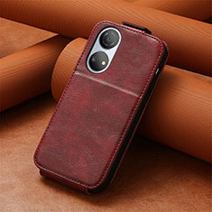 Custodia In Pelle Flip S01D per Huawei Honor X7 Rosso