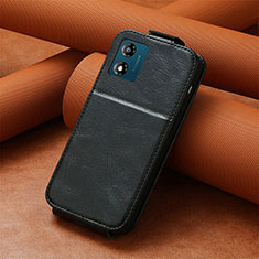 Custodia In Pelle Flip S01D per Motorola Moto E13 Nero