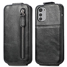 Custodia In Pelle Flip S01D per Motorola Moto E32 Nero