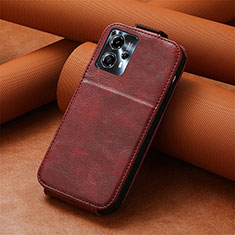 Custodia In Pelle Flip S01D per Motorola Moto G13 Rosso