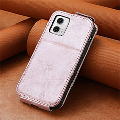 Custodia In Pelle Flip S01D per Motorola Moto G73 5G Oro Rosa