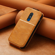 Custodia In Pelle Flip S01D per Nokia C3 Marrone