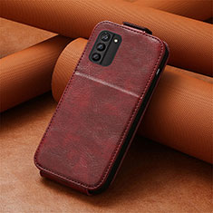 Custodia In Pelle Flip S01D per Nokia G100 Rosso