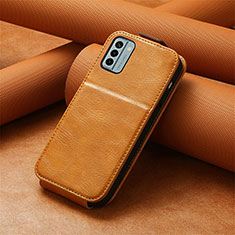 Custodia In Pelle Flip S01D per Nokia G22 Marrone