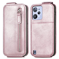 Custodia In Pelle Flip S01D per Realme C31 Oro Rosa