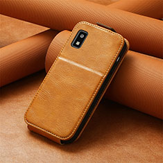 Custodia In Pelle Flip S01D per Sharp Aquos wish3 Marrone