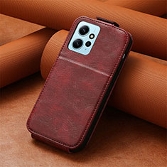 Custodia In Pelle Flip S01D per Xiaomi Redmi Note 12 4G Rosso