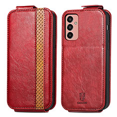 Custodia In Pelle Flip S02D per Samsung Galaxy F13 4G Rosso