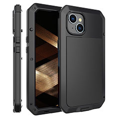 Custodia Lusso Alluminio Cover 360 Gradi HJ2 per Apple iPhone 15 Plus Nero