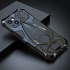 Custodia Lusso Alluminio Cover 360 Gradi LF1 per Apple iPhone 13 Mini Nero